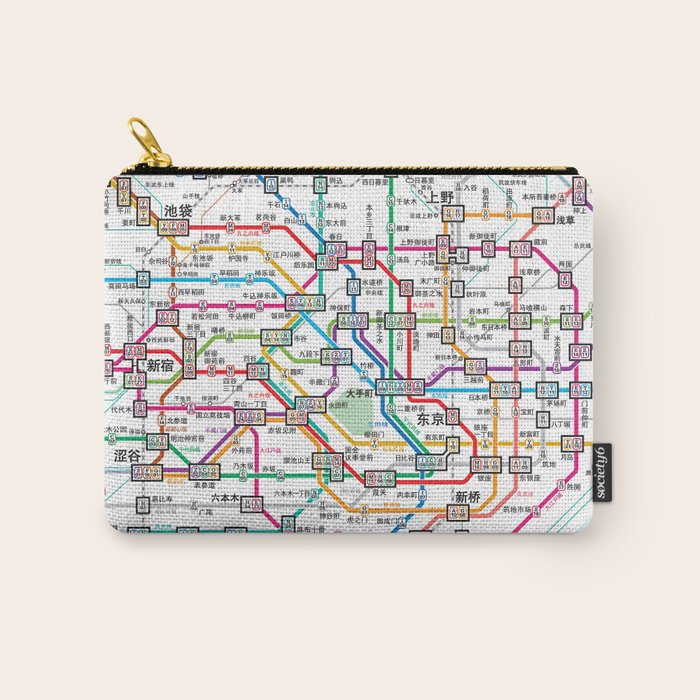 Tokyo Subway Map Carry All Pouch