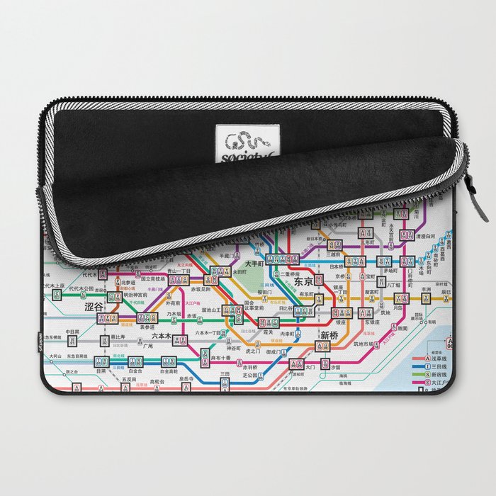 Tokyo Subway Map Laptop Sleeve Gallery Image 2