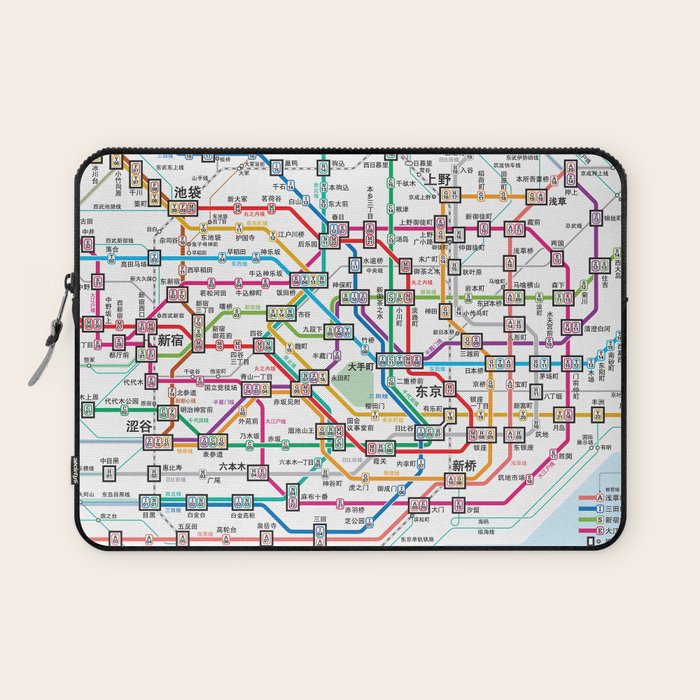 Tokyo Subway Map Laptop Sleeve Gallery Image 1