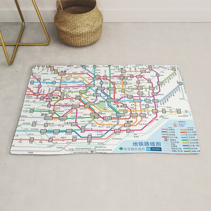 Tokyo Subway Map Rug Gallery Image 1