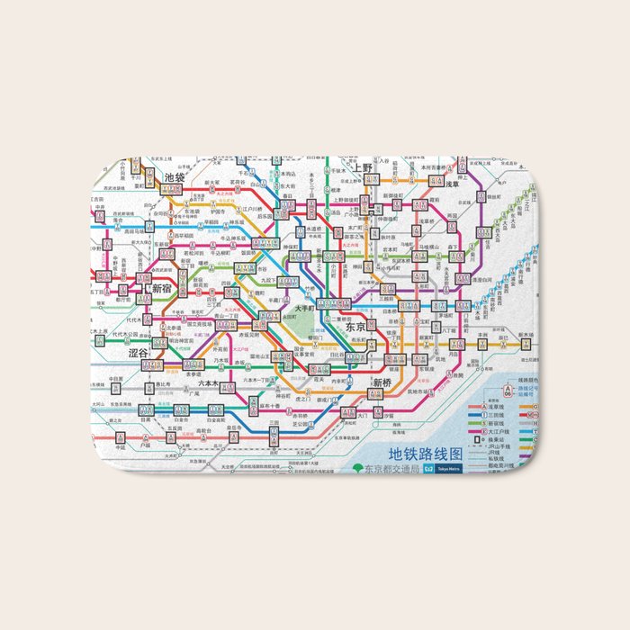Tokyo Subway Map Bath Mat Gallery Image 1