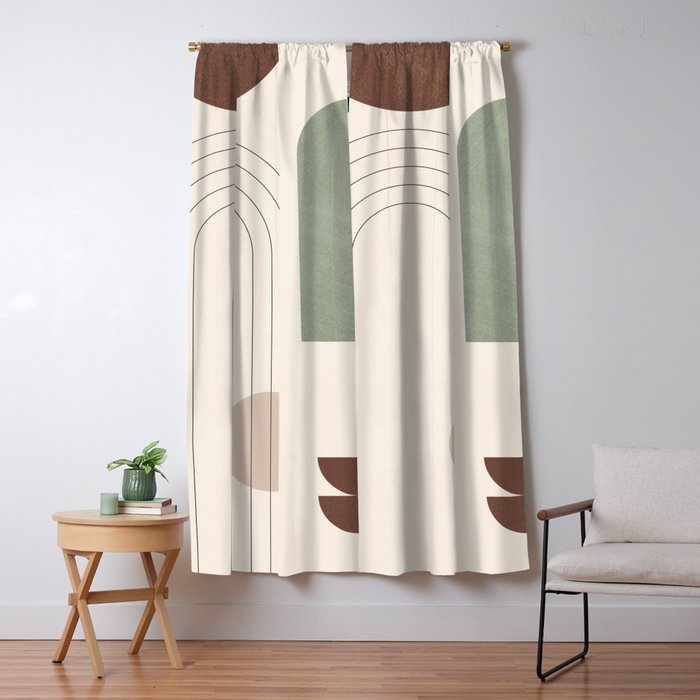 Minimal Geometric Shapes 180 Window Curtain Gallery Image 1