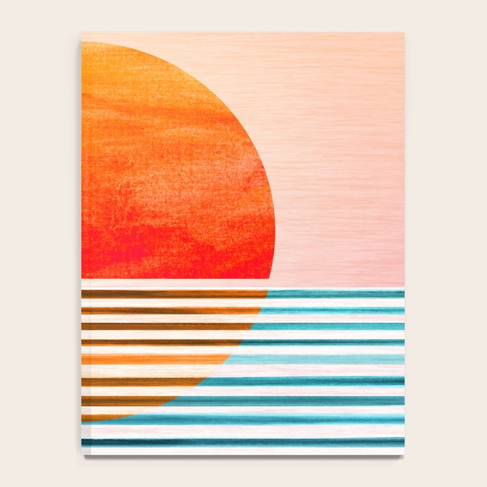 Minimalist Sunset 2 in Orange and Blue Notebook Gallery Image 4