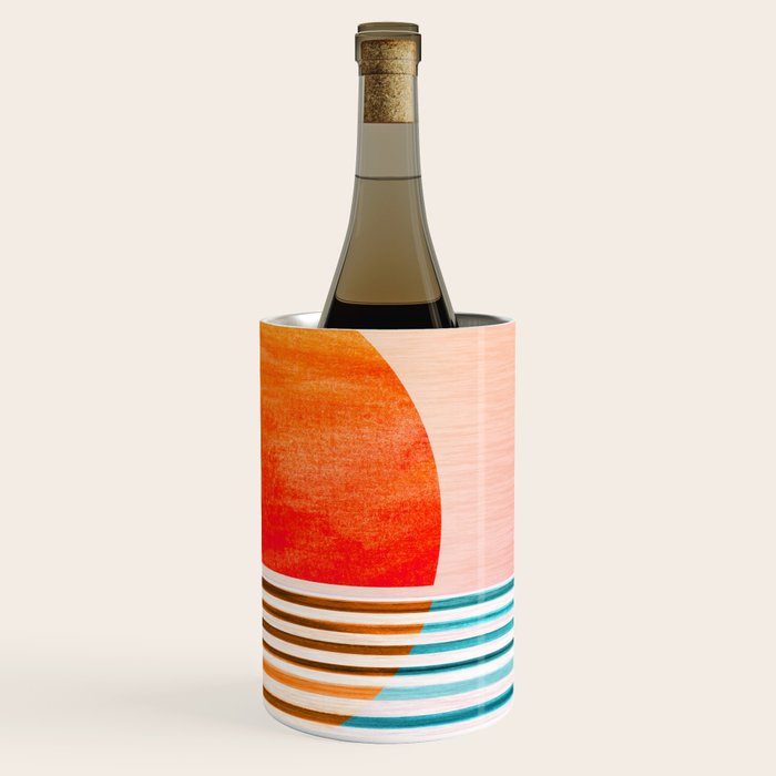 Minimalist Sunset 2 in Orange and Blue Wine Chiller Gallery Image 3