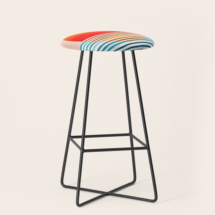 Minimalist Sunset 2 in Orange and Blue Stool Gallery Image 1