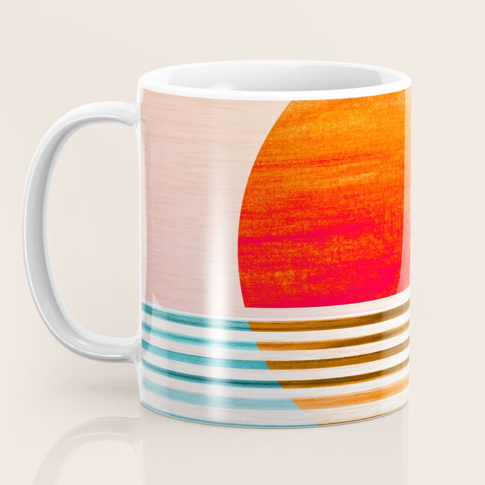 Minimalist Sunset 2 in Orange and Blue Coffee Mug Gallery Image 3