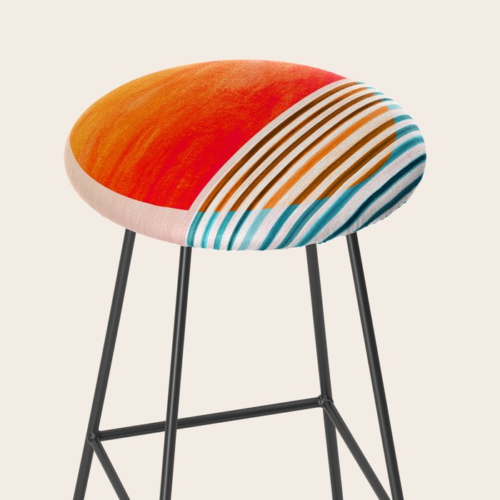 Minimalist Sunset 2 in Orange and Blue Stool Gallery Image 2