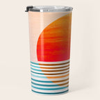Minimalist Sunset 2 in Orange and Blue Travel Mug Gallery Image 3