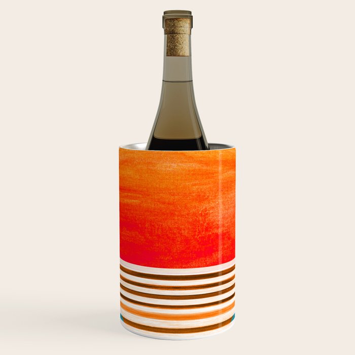 Minimalist Sunset 2 in Orange and Blue Wine Chiller Gallery Image 1