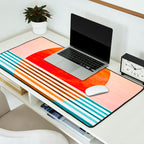 Minimalist Sunset 2 in Orange and Blue Desk Mat Gallery Image 2