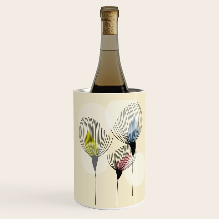 Retro Minimal Flowers Wine Chiller Gallery Image 2