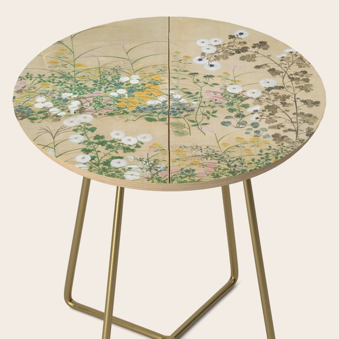 Japanese Edo Period Flowering Plants in Autumn - Ogata Korin Side Table Gallery Image 2