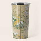 Japanese Edo Period Flowering Plants in Autumn - Ogata Korin Travel Mug Gallery Image 1