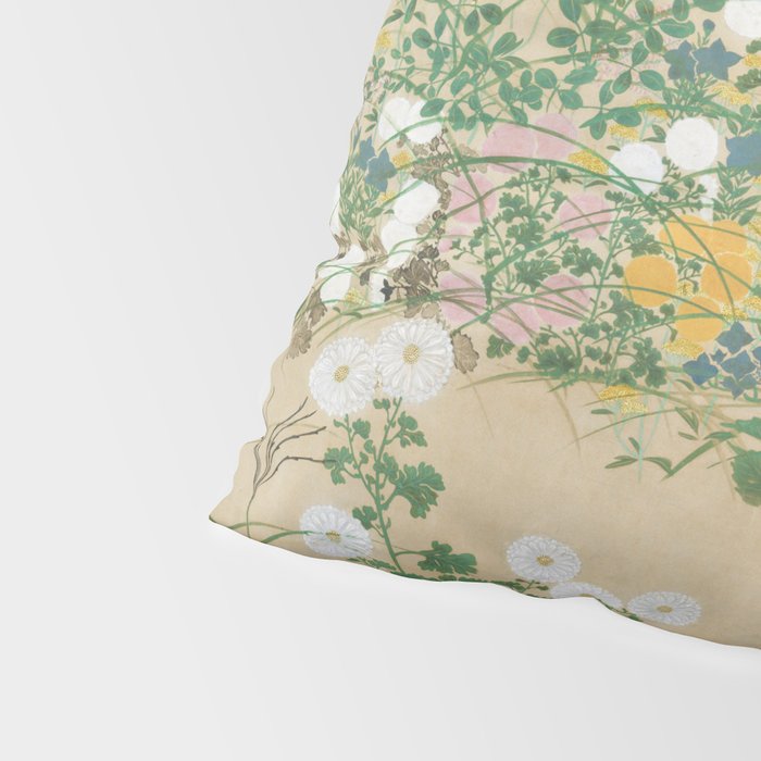 Japanese Edo Period Flowering Plants in Autumn - Ogata Korin Pillow Sham Gallery Image 4
