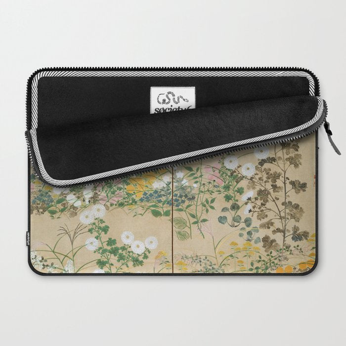 Japanese Edo Period Flowering Plants in Autumn - Ogata Korin Laptop Sleeve Gallery Image 2