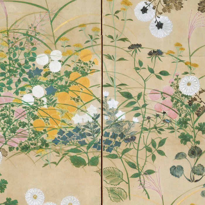 Japanese Edo Period Flowering Plants in Autumn - Ogata Korin Coffee Mug Gallery Image 2