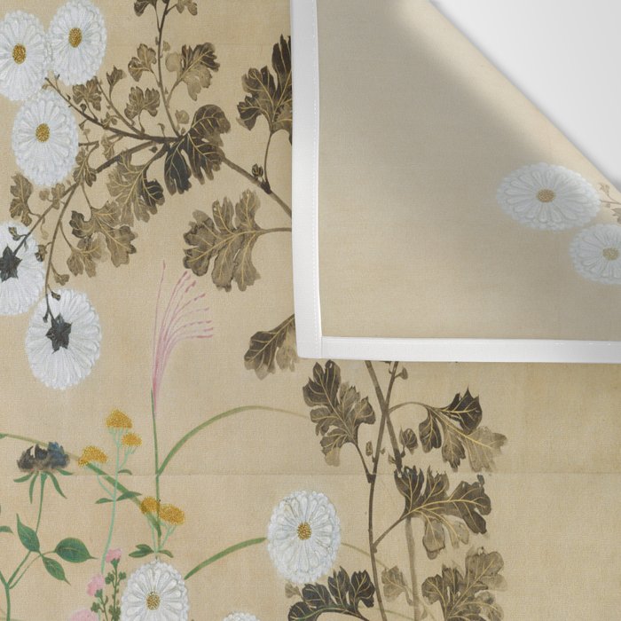 Japanese Edo Period Flowering Plants in Autumn - Ogata Korin Wall Tapestry Gallery Image 3