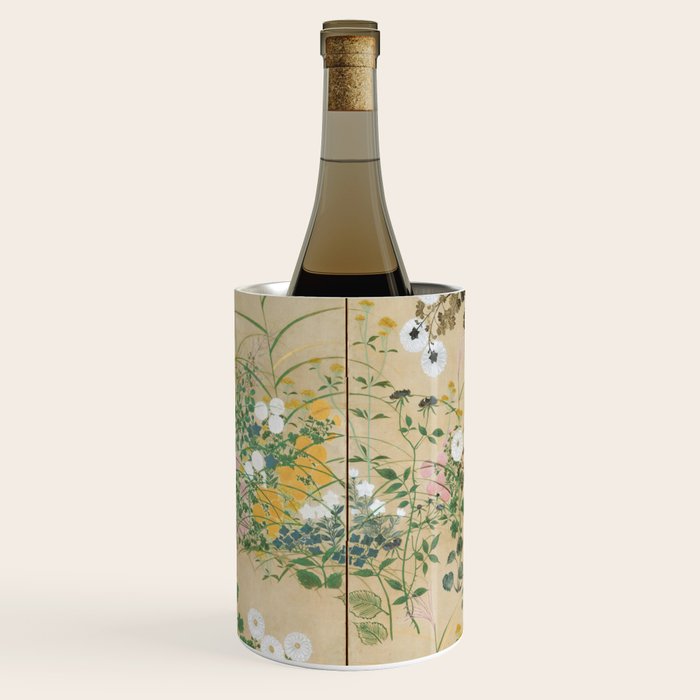 Japanese Edo Period Flowering Plants in Autumn - Ogata Korin Wine Chiller Gallery Image 1