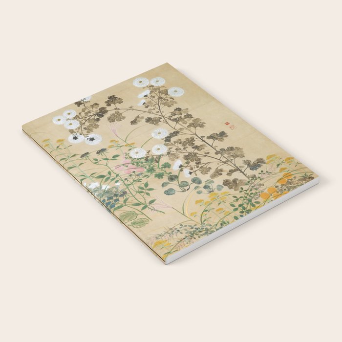 Japanese Edo Period Flowering Plants in Autumn - Ogata Korin Notebook Gallery Image 1