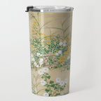 Japanese Edo Period Flowering Plants in Autumn - Ogata Korin Travel Mug Gallery Image 3