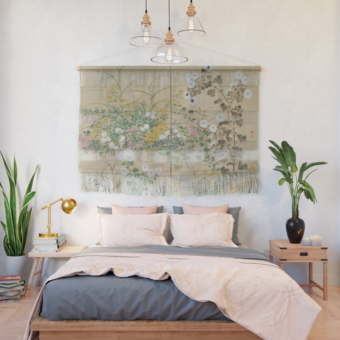 Japanese Edo Period Flowering Plants in Autumn - Ogata Korin Wall Hanging Gallery Image 2