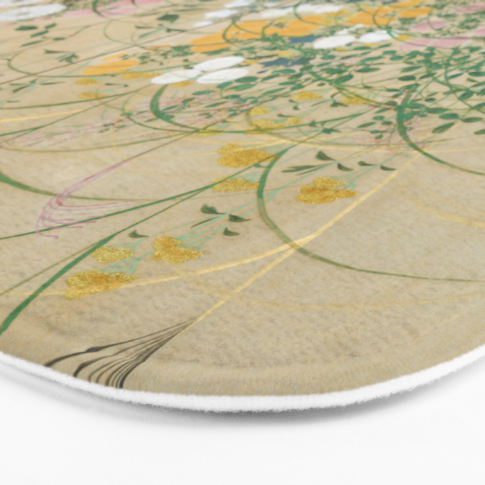 Japanese Edo Period Flowering Plants in Autumn - Ogata Korin Bath Mat Gallery Image 3