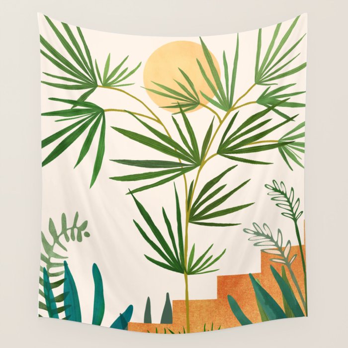 The Good Garden Desert Landscape Illustration Wall Tapestry Gallery Image 1