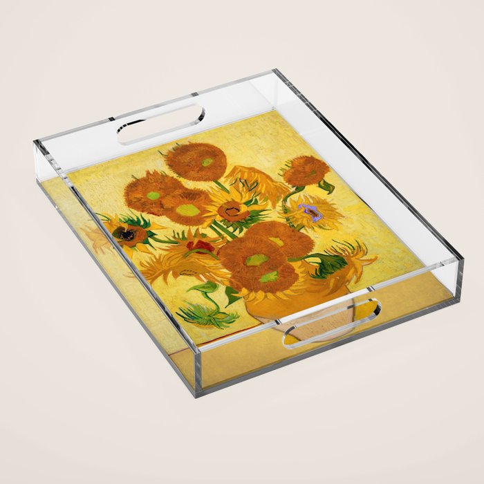 Sunflowers by Van Gogh Acrylic Tray Gallery Image 1