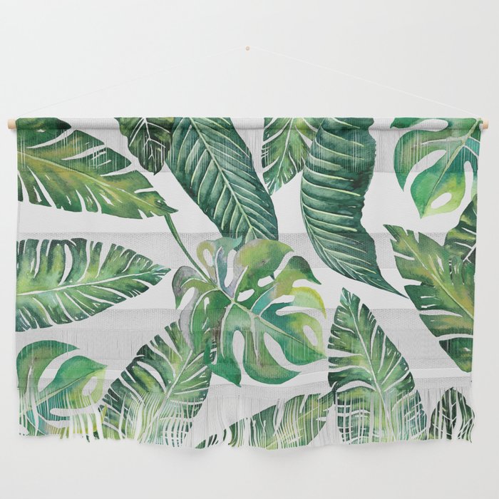 Jungle Leaves, Banana, Monstera #society6 Wall Hanging Gallery Image 1