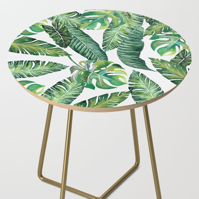 Jungle Leaves, Banana, Monstera #society6 Side Table Gallery Image 2