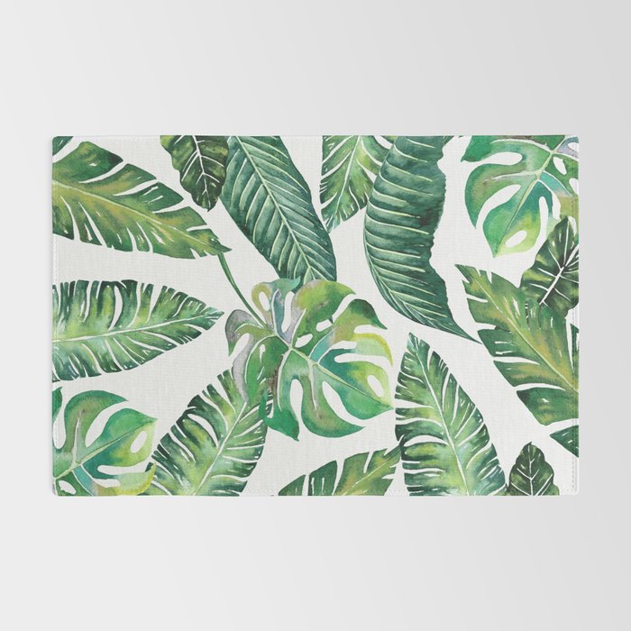 Jungle Leaves, Banana, Monstera #society6 Rug Gallery Image 2