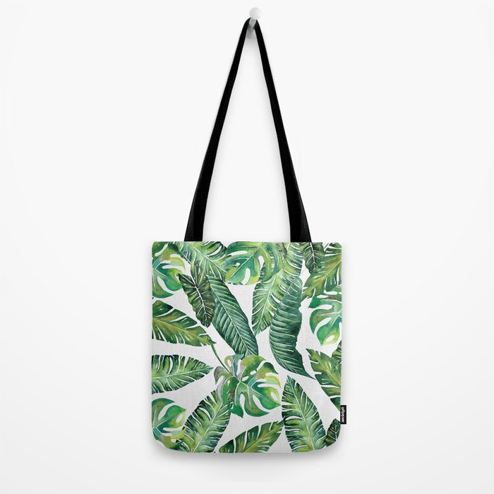 Jungle Leaves, Banana, Monstera #society6 Tote Bag Gallery Image 2
