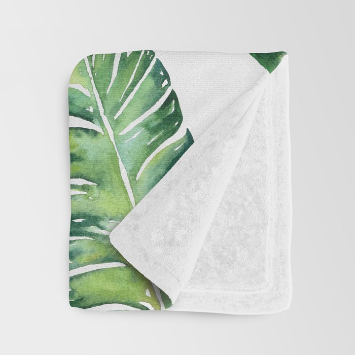 Jungle Leaves, Banana, Monstera #society6 Throw Blanket Gallery Image 3