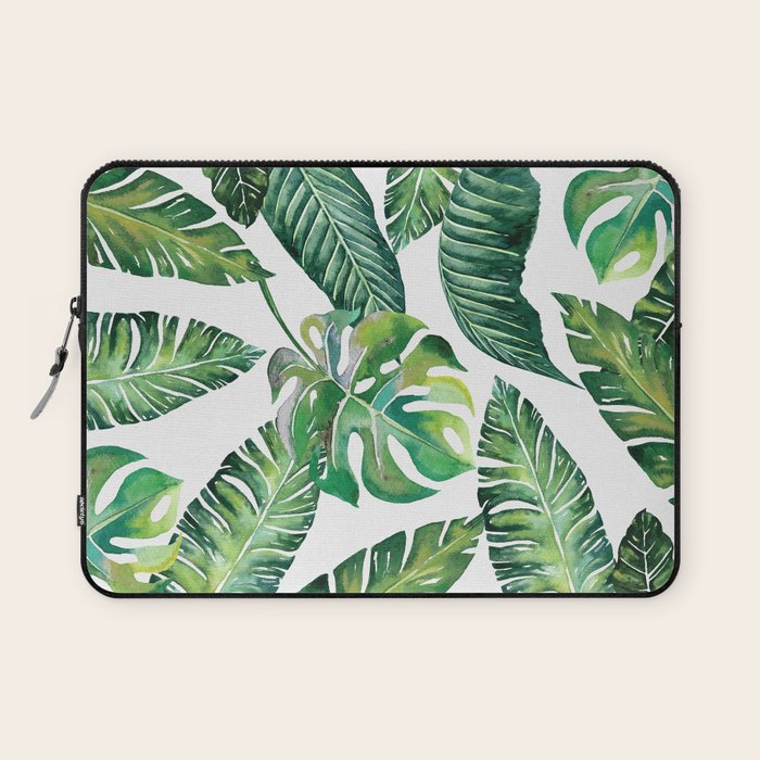 Jungle Leaves, Banana, Monstera #society6 Laptop Sleeve Gallery Image 1