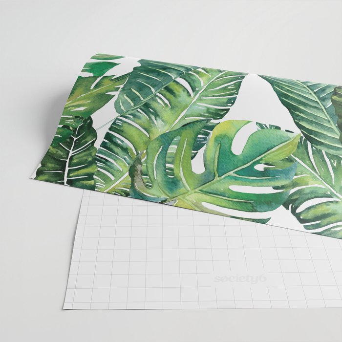 Jungle Leaves, Banana, Monstera #society6 Wrapping Paper Gallery Image 2