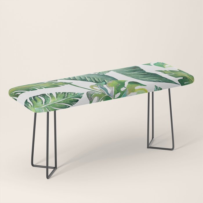Jungle Leaves, Banana, Monstera #society6 Bench Gallery Image 1