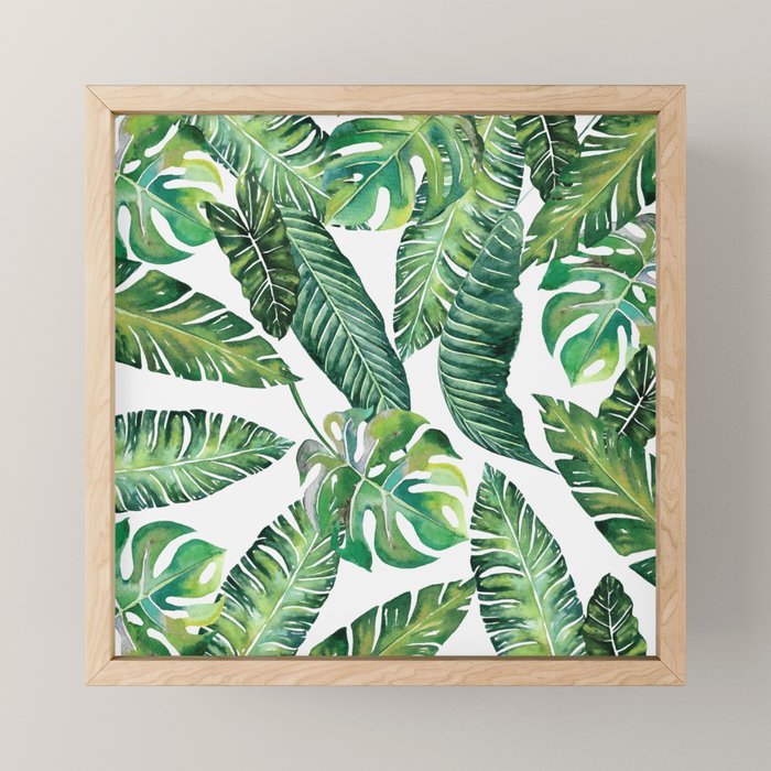 Jungle Leaves, Banana, Monstera #society6 Mini Art Print Gallery Image 1