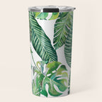 Jungle Leaves, Banana, Monstera #society6 Travel Mug Gallery Image 1