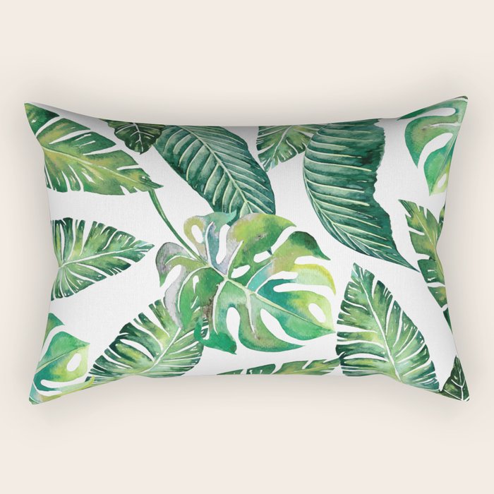 Jungle Leaves, Banana, Monstera #society6 Rectangular Pillow Gallery Image 2
