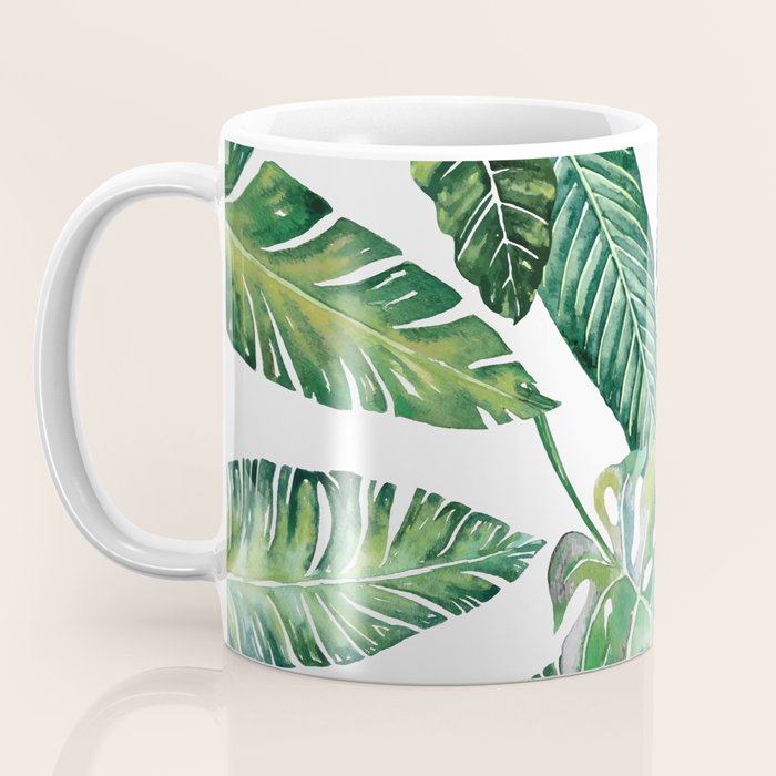Jungle Leaves, Banana, Monstera #society6 Coffee Mug Gallery Image 3