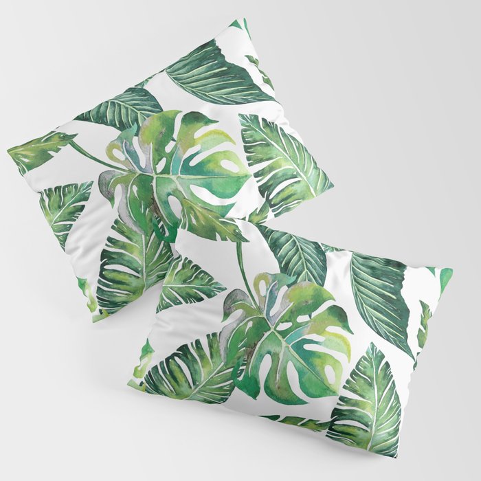 Jungle Leaves, Banana, Monstera #society6 Pillow Sham Gallery Image 1