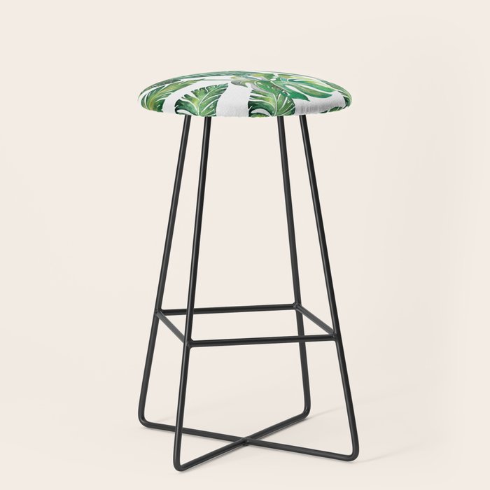 Jungle Leaves, Banana, Monstera #society6 Stool Gallery Image 1