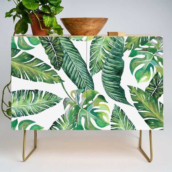 Jungle Leaves, Banana, Monstera #society6 Credenza Gallery Image 1