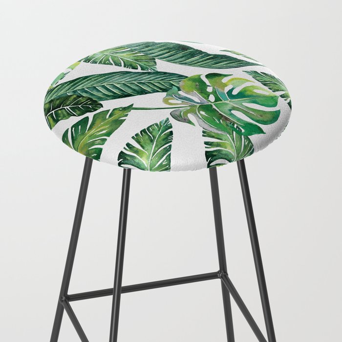 Jungle Leaves, Banana, Monstera #society6 Stool Gallery Image 2