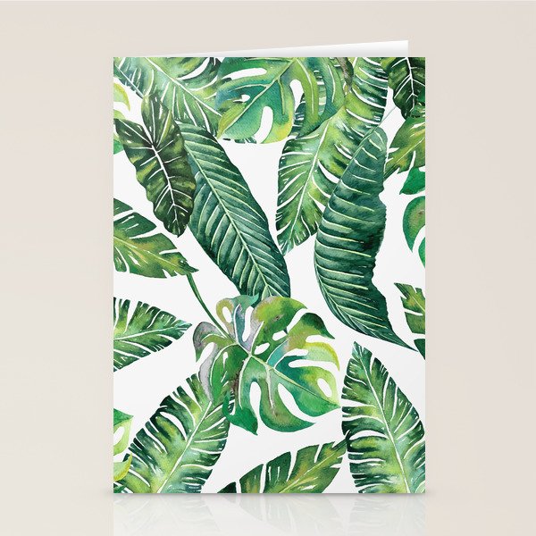 Jungle Leaves, Banana, Monstera #society6 Stationery Card Gallery Image 2