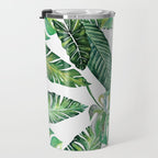 Jungle Leaves, Banana, Monstera #society6 Travel Mug Gallery Image 3