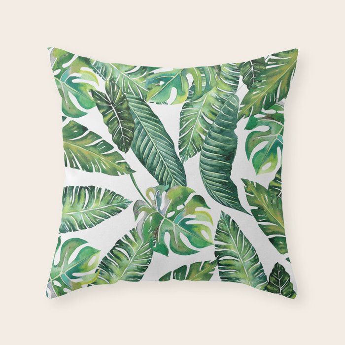 Jungle Leaves, Banana, Monstera #society6 Throw Pillow Gallery Image 6