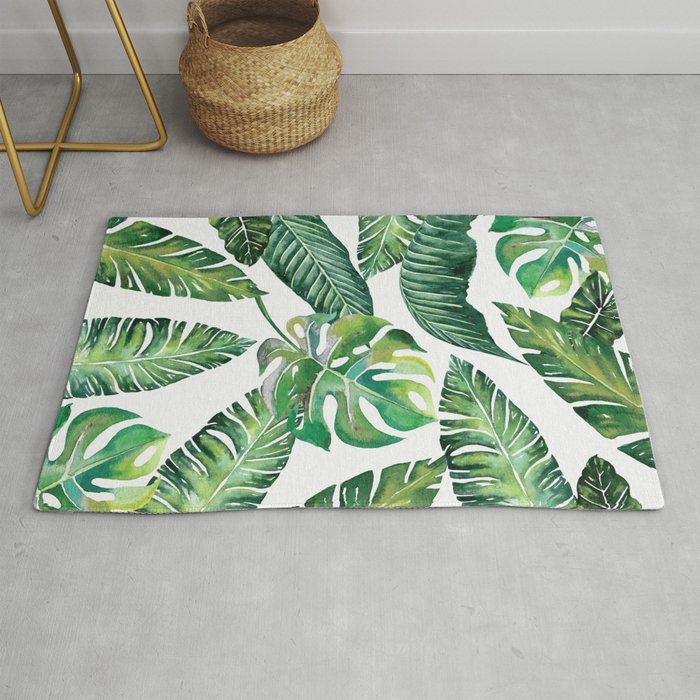 Jungle Leaves, Banana, Monstera #society6 Rug Gallery Image 1