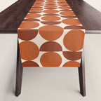 Vintage Mid-century Modern Abstract Geometric Shapes in Burnt Orange Pattern Table Runner Gallery Image 1