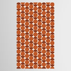 Vintage Mid-century Modern Abstract Geometric Shapes in Burnt Orange Pattern Tablecloth Gallery Image 2